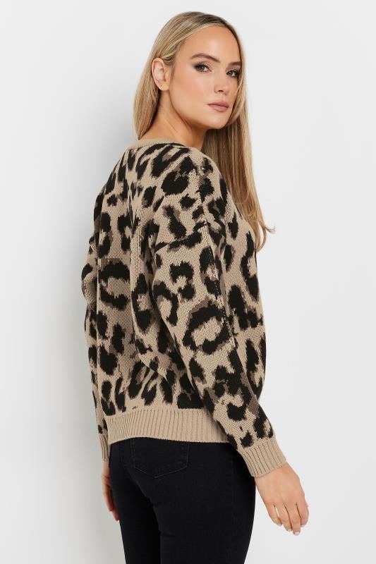 Evans LTS Tall Brown Knitted Leopard Print Jumper