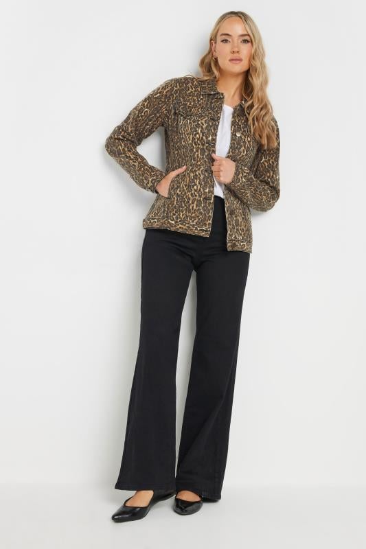 Evans LTS Tall Brown Leopard Print Denim Jacket