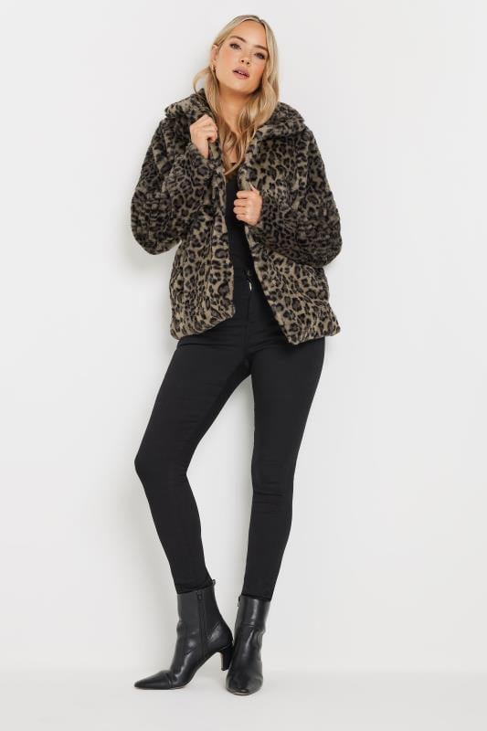 Evans LTS Tall Brown Leopard Print Faux Fur Coat