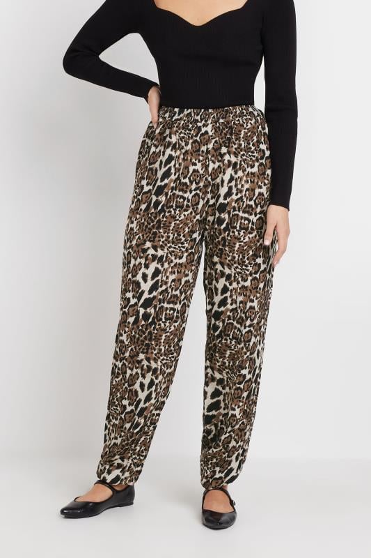 Evans LTS Tall Brown Leopard Print Joggers
