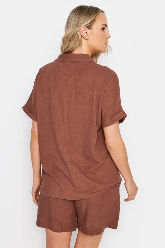 Evans LTS Tall Brown Linen Tie Waist Shorts