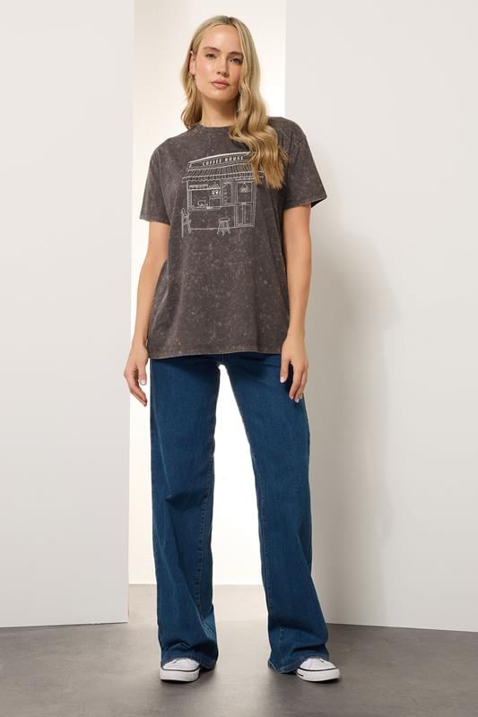 Evans LTS Tall Brown Washed Coffee Graphic T-Shirt