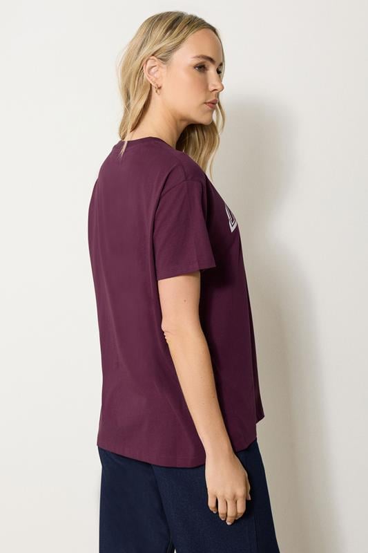 Evans LTS Tall Burgundy Red 'Amour' Slogan T-Shirt