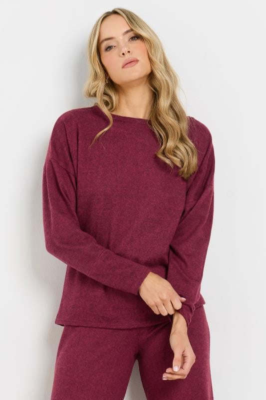 evans LTS Tall Burgundy Red Batwing Jumper