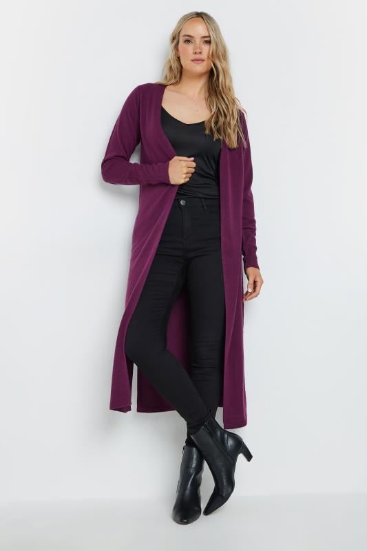 evans LTS Tall Burgundy Red Longline Cardigan
