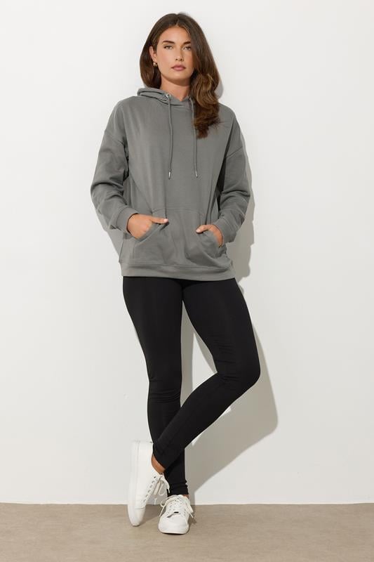Evans LTS Tall Charcoal Grey Drawstring Hoodie