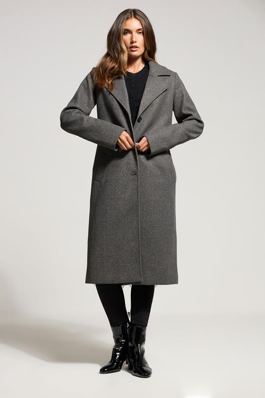 Evans LTS Tall Charcoal Grey Formal Midi City Coat