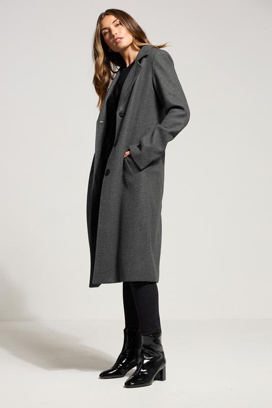 Evans LTS Tall Charcoal Grey Formal Midi City Coat