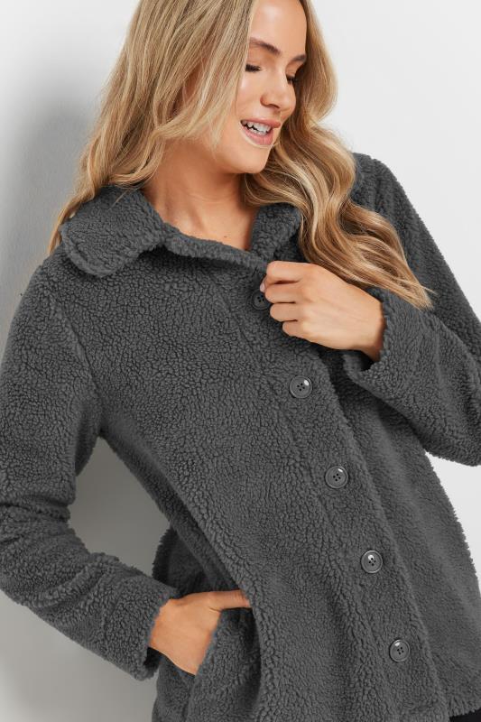 Evans LTS Tall Charcoal Grey Teddy Fleece Jacket