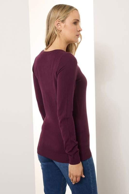 Evans LTS Tall Cherry Red Knit V-Neck Jumper