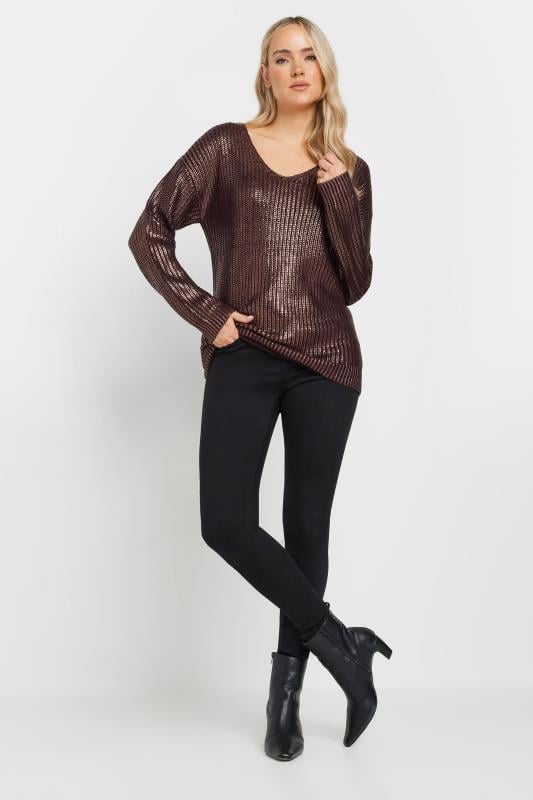 Evans LTS Tall Chocolate Brown Foil Jumper