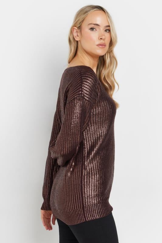 Evans LTS Tall Chocolate Brown Foil Jumper