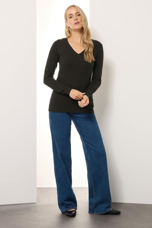 Evans LTS Tall Chocolate Brown Knit V-Neck Jumper