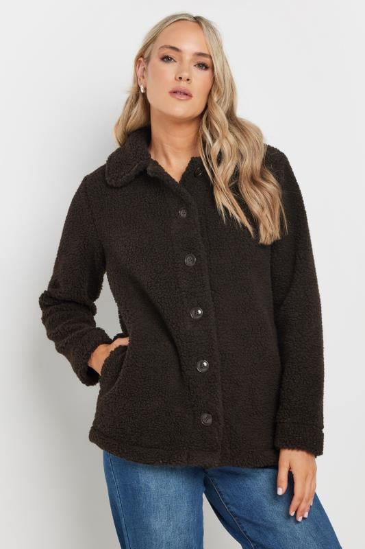 Evans LTS Tall Chocolate Brown Teddy Fleece Jacket