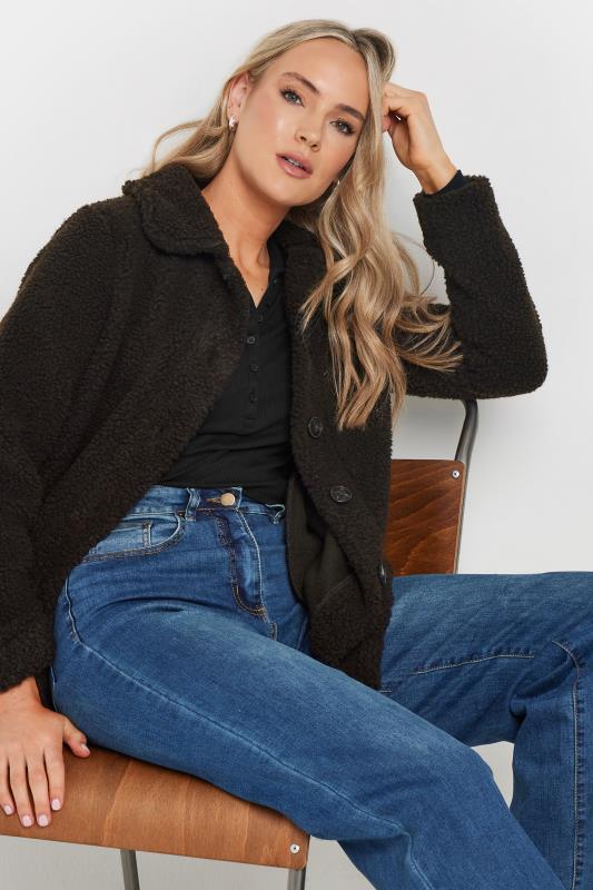 evans LTS Tall Chocolate Brown Teddy Fleece Jacket