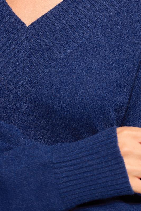 Evans LTS Tall Cobalt Blue Wool V-Neck Jumper