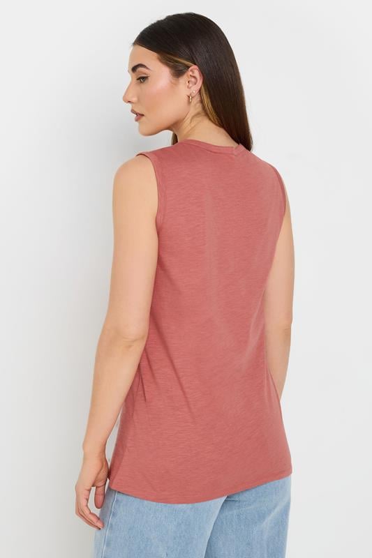 Evans LTS Tall Coral Orange Cotton Henley Vest Top