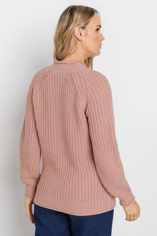 Evans LTS Tall Coral Pink High Neck Knit Jumper