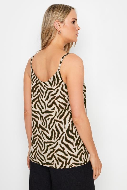 Evans LTS Tall Cream Animal Print Button Vest Top