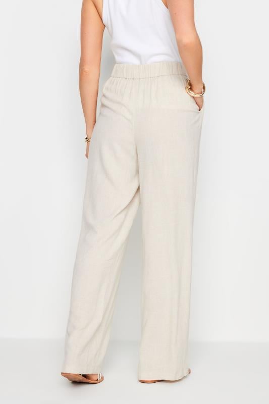 Evans LTS Tall Cream Linen Wide Leg Trousers
