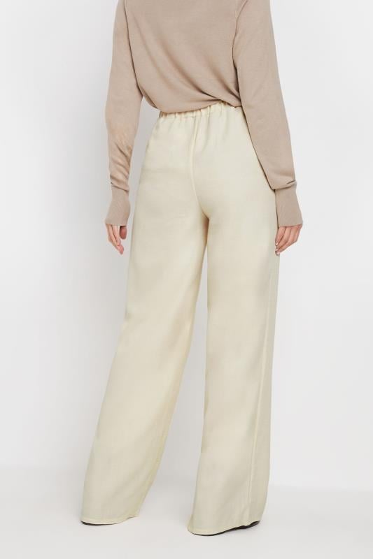 Evans LTS Tall Cream Textured Wide Leg Trousers