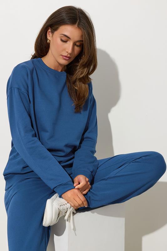evans LTS Tall Dark Blue Crew Neck Sweatshirt