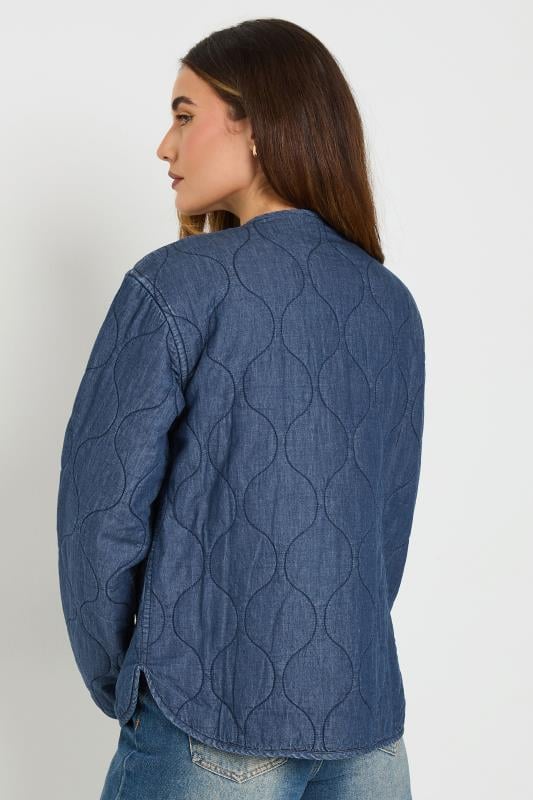 Evans LTS Tall Dark Blue Denim Quilted Jacket