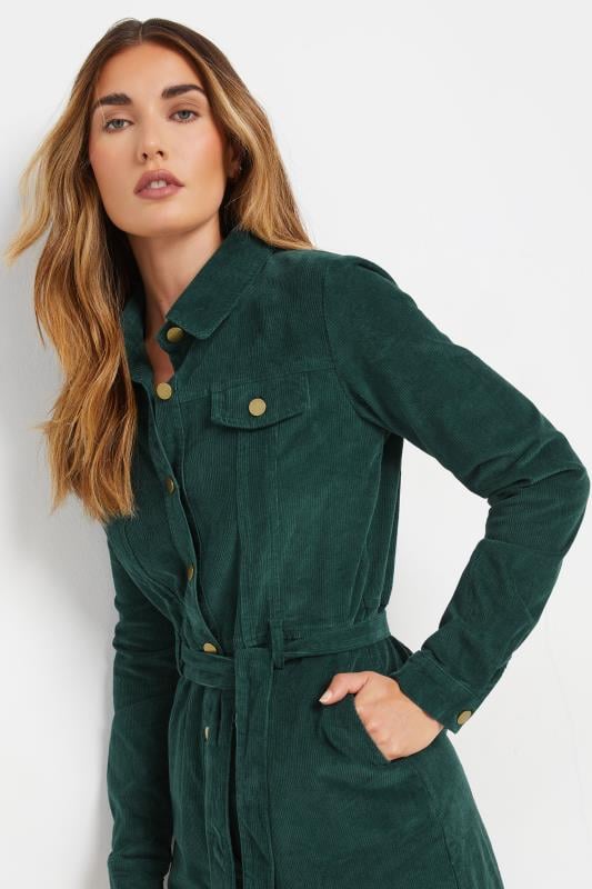 Evans LTS Tall Dark Green Cord Shirt Dress
