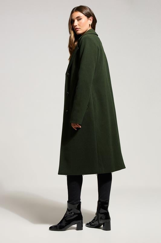 Evans LTS Tall Dark Green Formal Midi City Coat