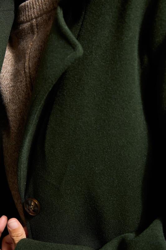 Evans LTS Tall Dark Green Formal Midi City Coat