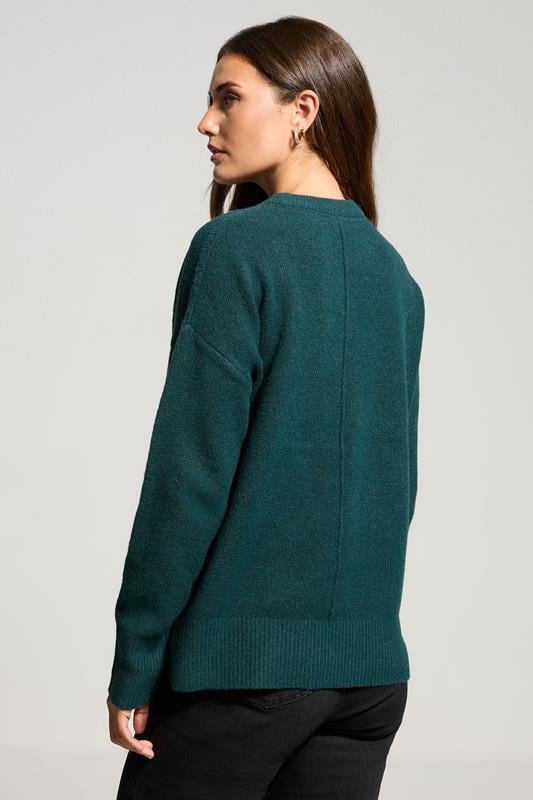 Evans LTS Tall Dark Green Seam Front Jumper
