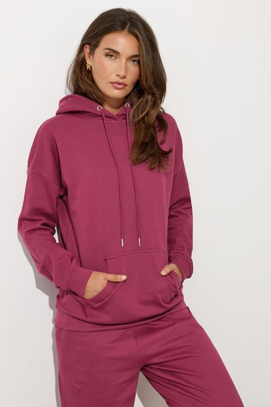 evans LTS Tall Dark Pink Drawstring Hoodie