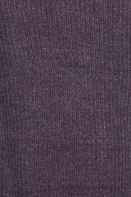 Evans LTS Tall Dark Purple Midi Knitted Skirt