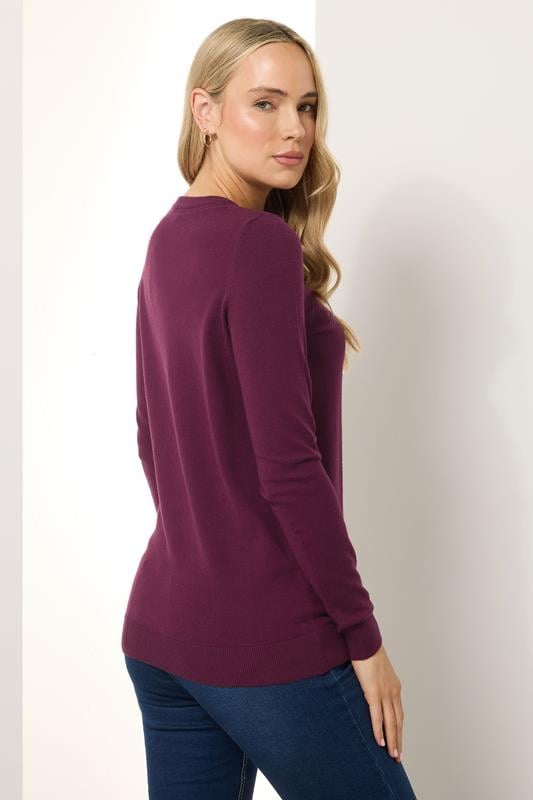 Evans LTS Tall Dark Red Knitted Crew Neck Jumper