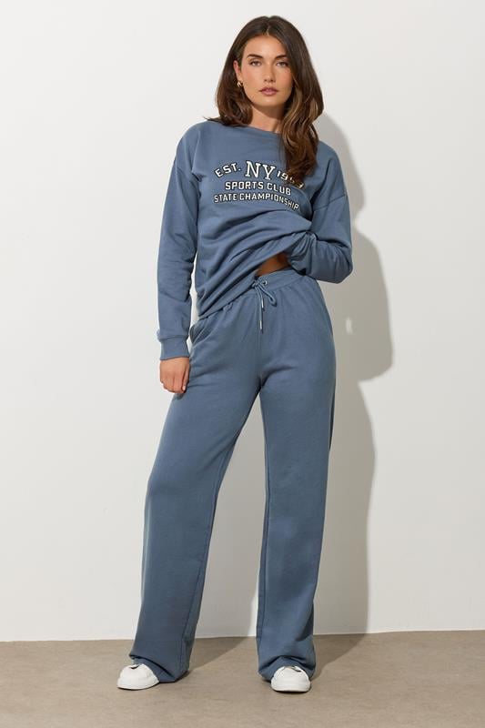 Evans LTS Tall Denim Blue Wide Leg Joggers