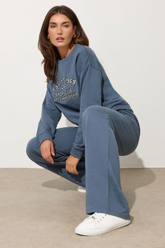 evans LTS Tall Denim Blue Wide Leg Joggers