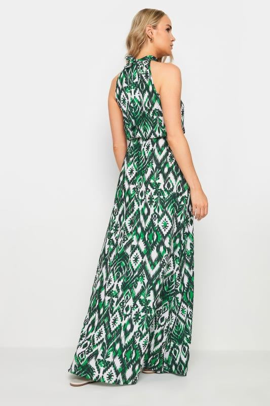 Evans LTS Tall Green Aztec Print Halterneck Dress