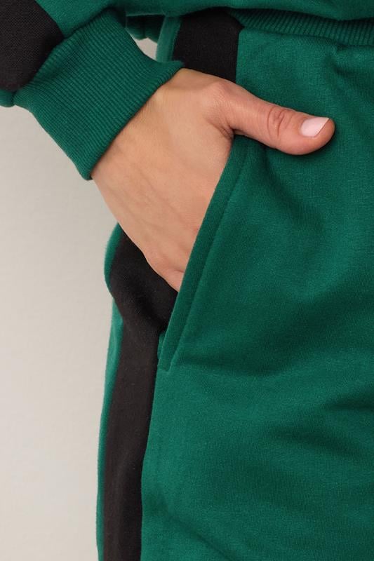 Evans LTS Tall Green Colour Block Cuffed Joggers