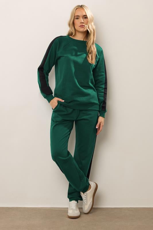 Evans LTS Tall Green Colour Block Sweatshirt