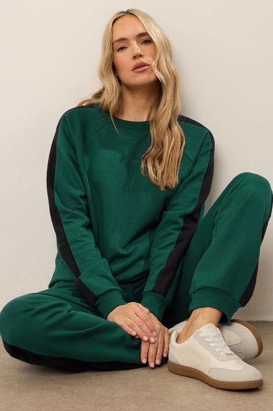 evans LTS Tall Green Colour Block Sweatshirt