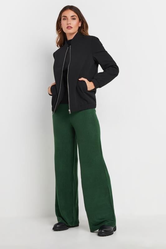 Evans LTS Tall Green Knitted Wide Leg Trousers