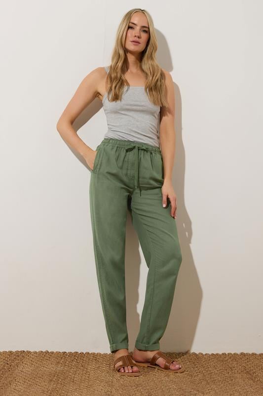 Evans LTS Tall Green Lyocell Blend Joggers