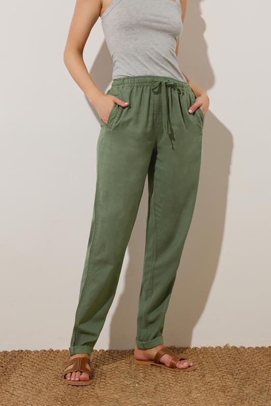 Evans LTS Tall Green Lyocell Blend Joggers