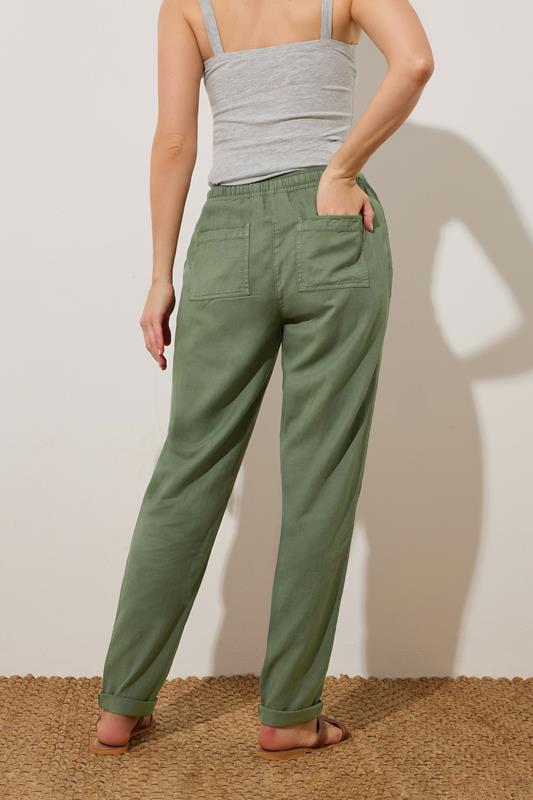 Evans LTS Tall Green Lyocell Blend Joggers