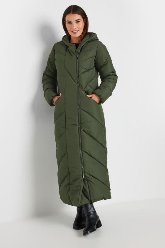 Evans LTS Tall Green Padded Maxi Coat