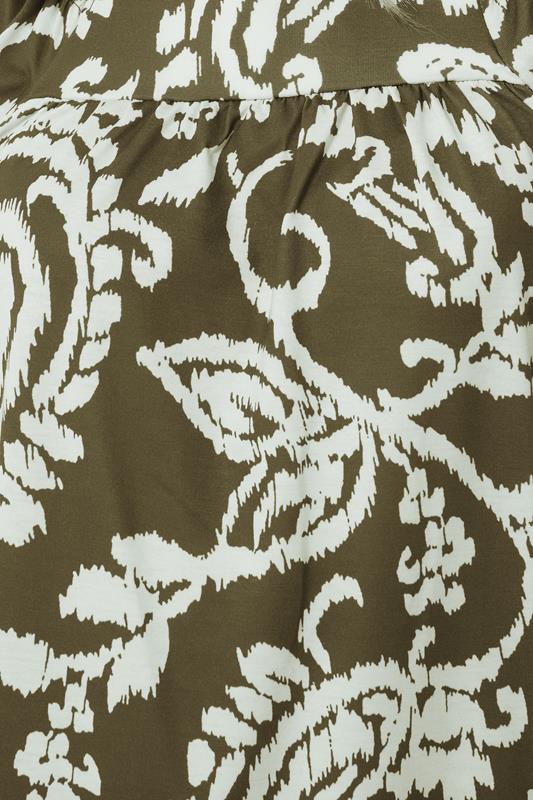 Evans LTS Tall Green Paisley Square Neck Top