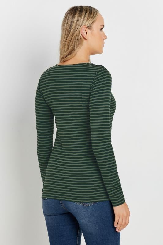 Evans LTS Tall Green Striped Long Sleeve Top