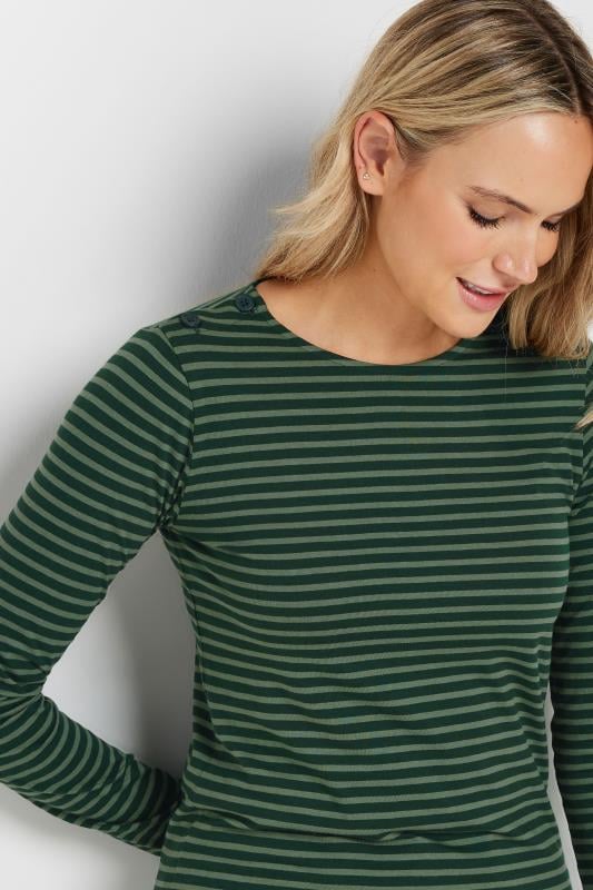 Evans LTS Tall Green Striped Long Sleeve Top
