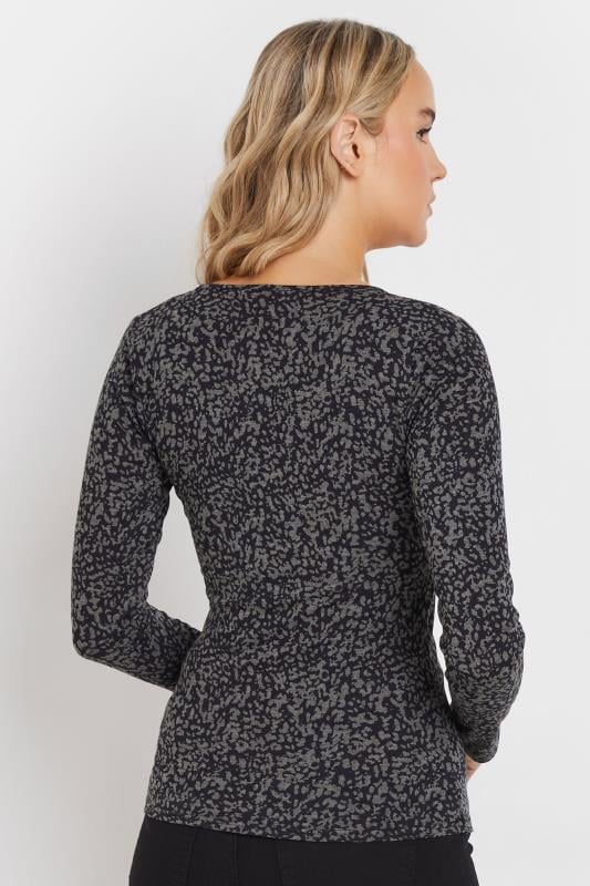 Evans LTS Tall Grey Abstract Print Wrap Top
