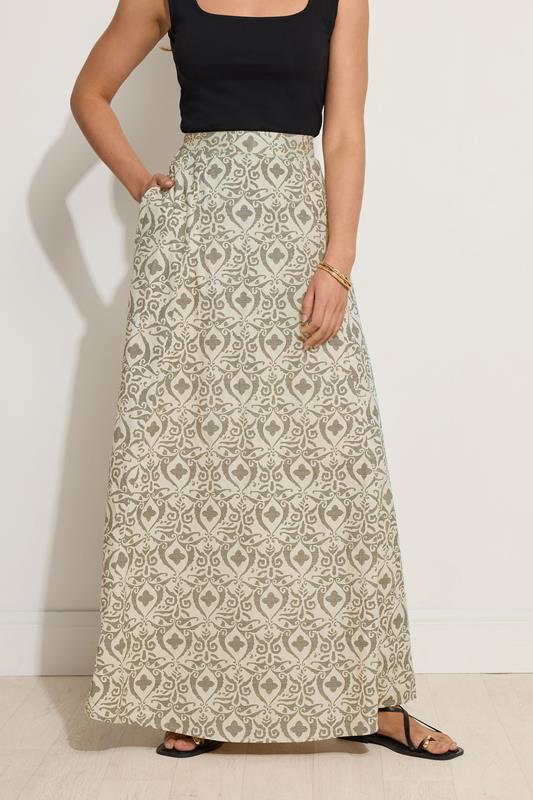 Evans LTS Tall Grey Aztec Print Maxi Skirt